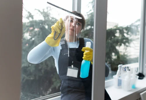 Nettoyage de vitres intérieures et extérieures à la Porcherie